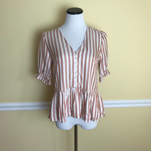 Madewell Courtyard Ruffle Hem Striped Top - Picture 6 of 10